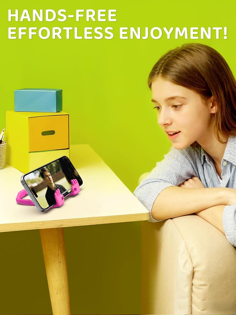 CALDEVER Valentines Day Gifts for Teens Girls Her Women Adults Cell Phone Stand: OK Gesture Phone Holder for Desk Funny Gifts for Kids Teenage Daughter Wife Mom Girlfriend Gadgets Trendy Stuff Ideas Hot Pink - Image 5